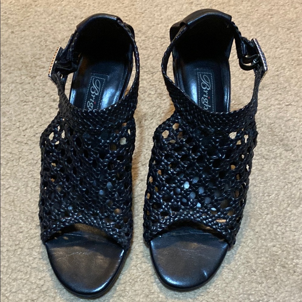 Brighton Black Woven Sandals Size 6.5